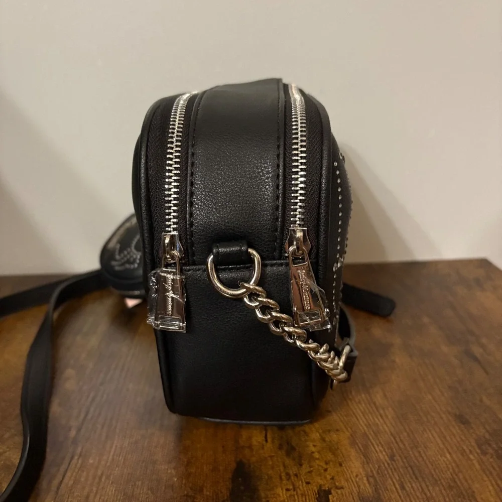 NWT Juicy Couture Rhinestone‎ Spiderweb Crossbody Bag Black w/ Coin Purse